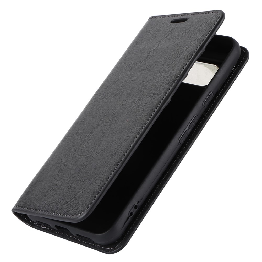 Funda cartera de cuero genuino Google Pixel 8 negro