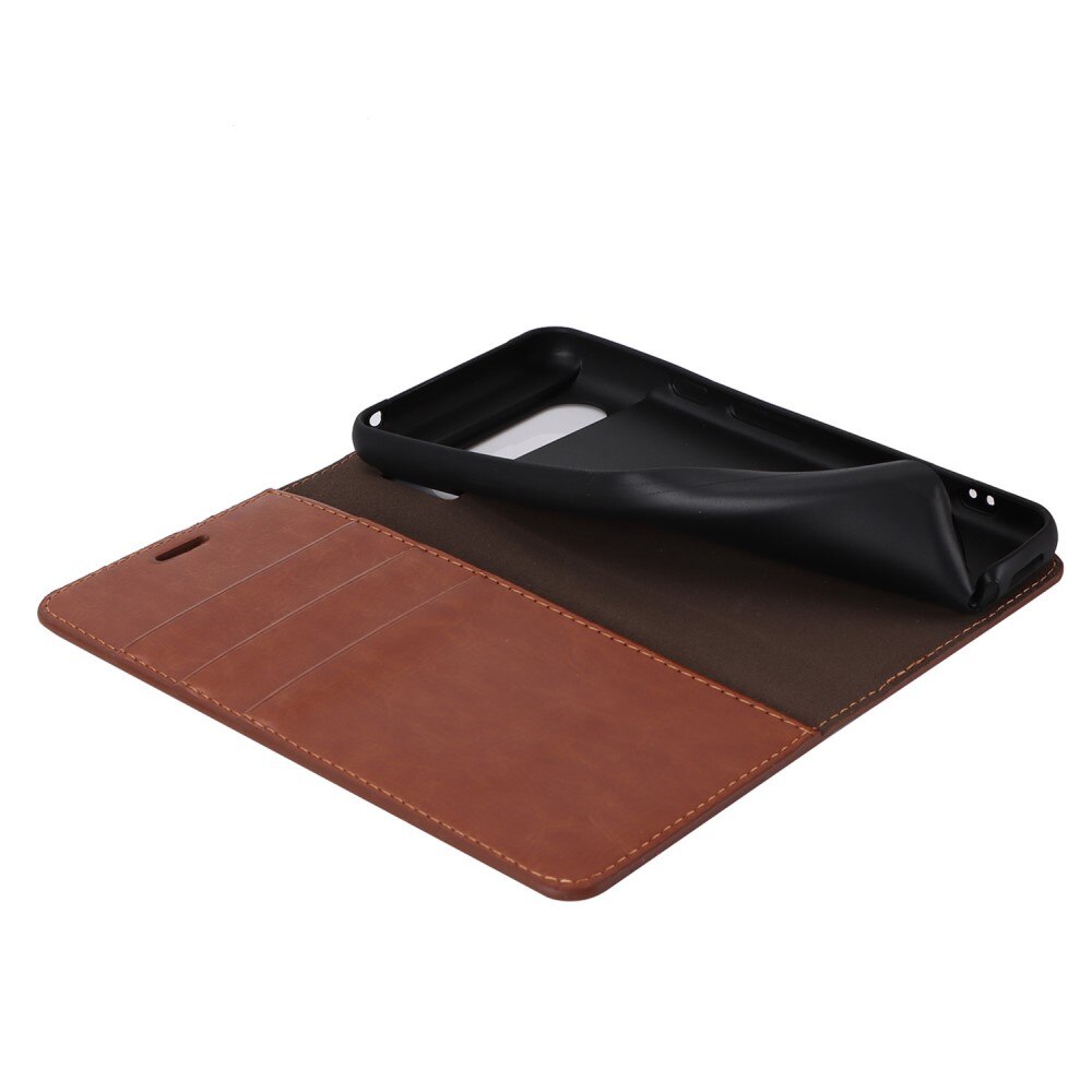 Funda cartera de cuero genuino Google Pixel 8 Marrón