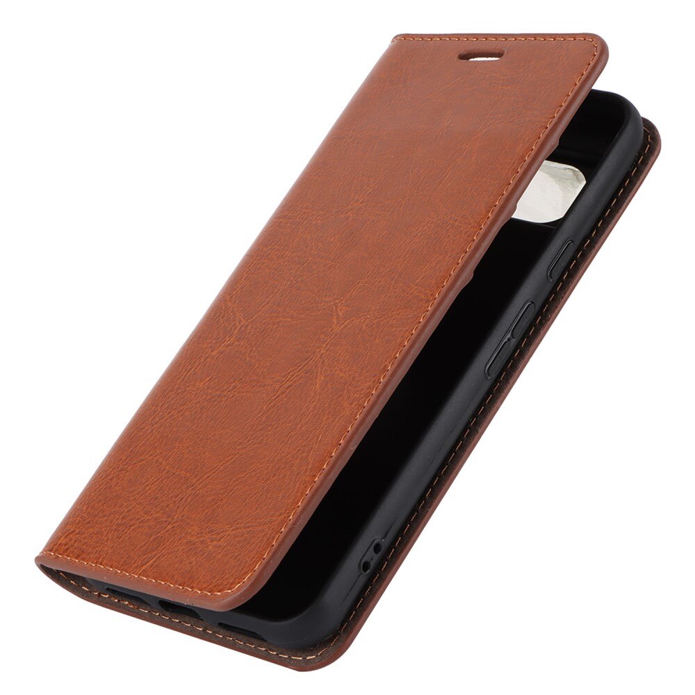Funda cartera de cuero genuino Google Pixel 8 Marrón