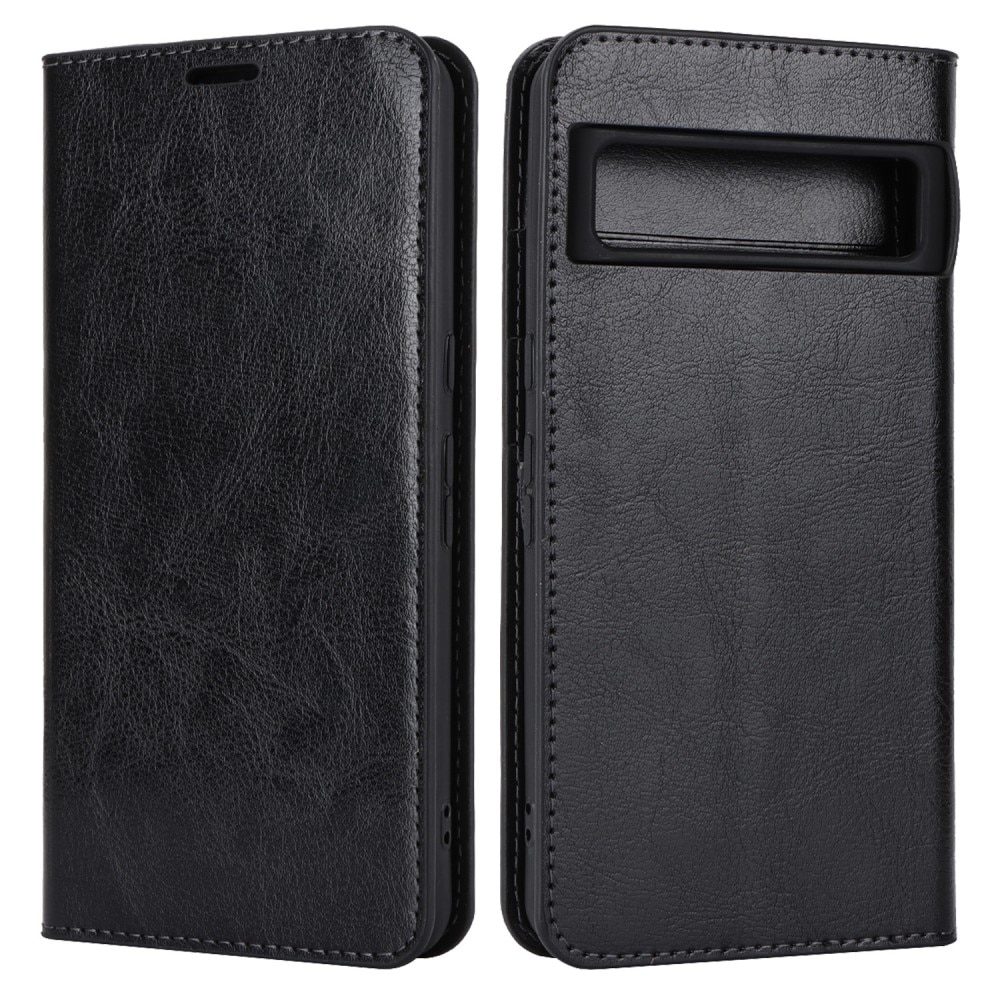 Funda cartera de cuero genuino Google Pixel 8 Pro Negro