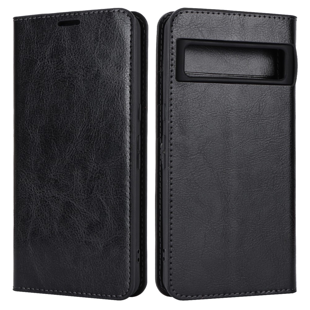 Funda cartera de cuero genuino Google Pixel 8 Pro negro