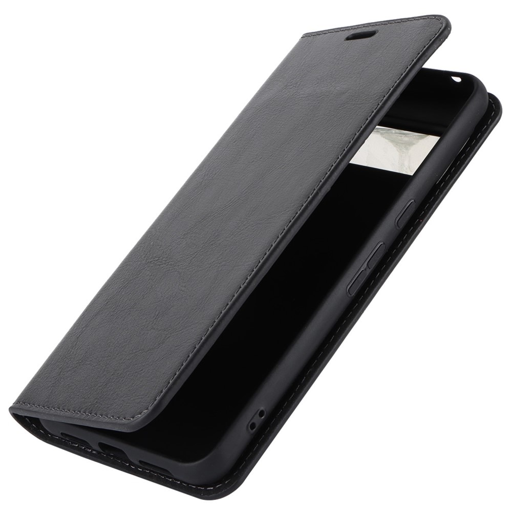 Funda cartera de cuero genuino Google Pixel 8 Pro negro