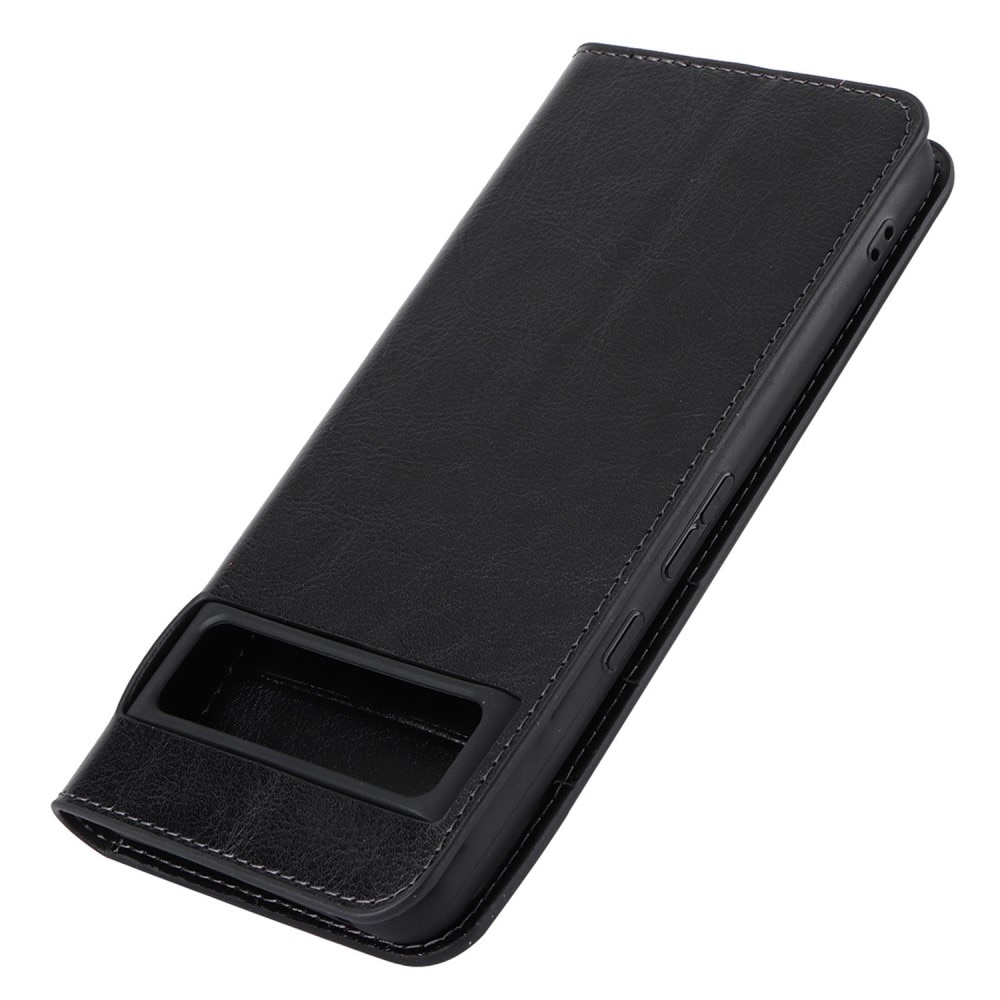 Funda cartera de cuero genuino Google Pixel 8 Pro negro