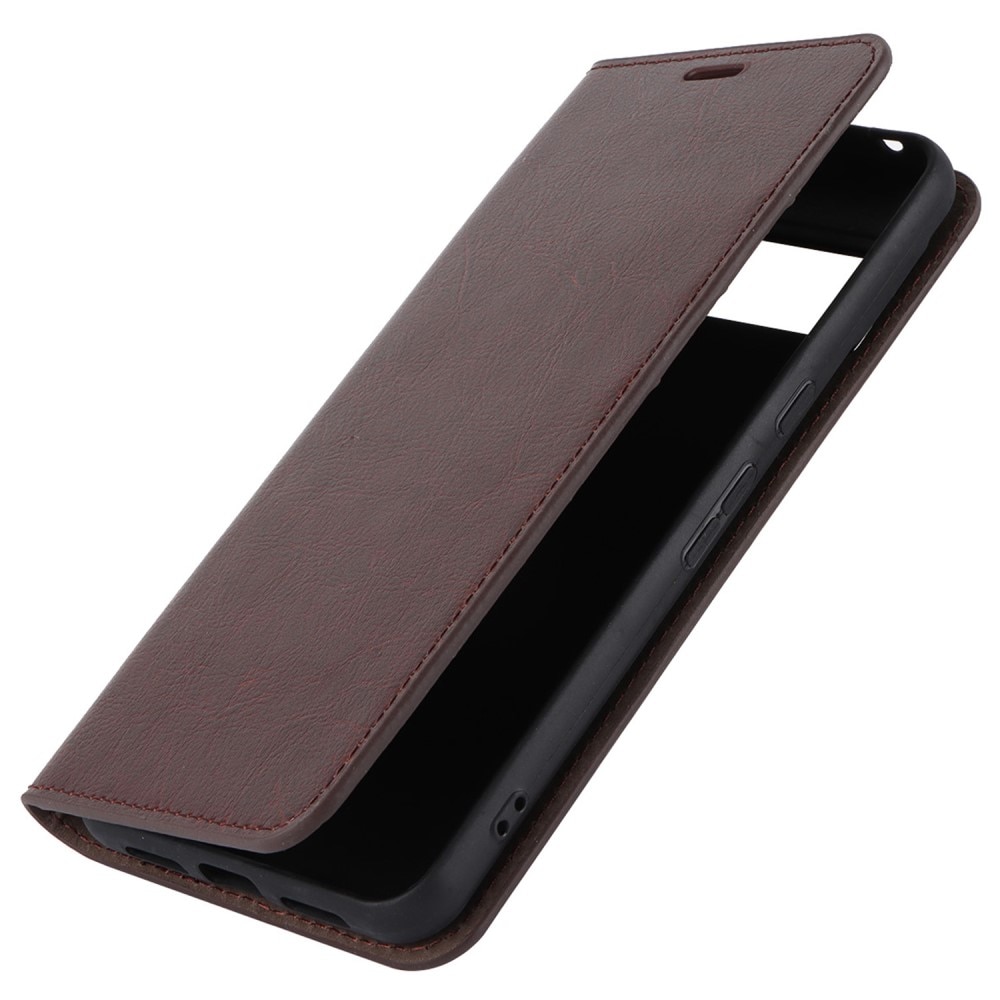 Funda cartera de cuero genuino Google Pixel 8 Pro Marrón oscuro