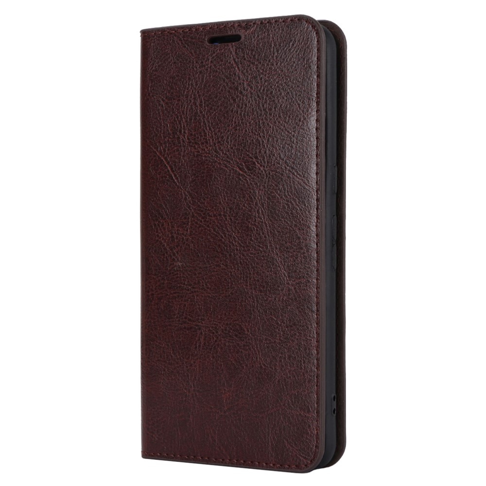 Funda cartera de cuero genuino Google Pixel 8 Pro Marrón oscuro