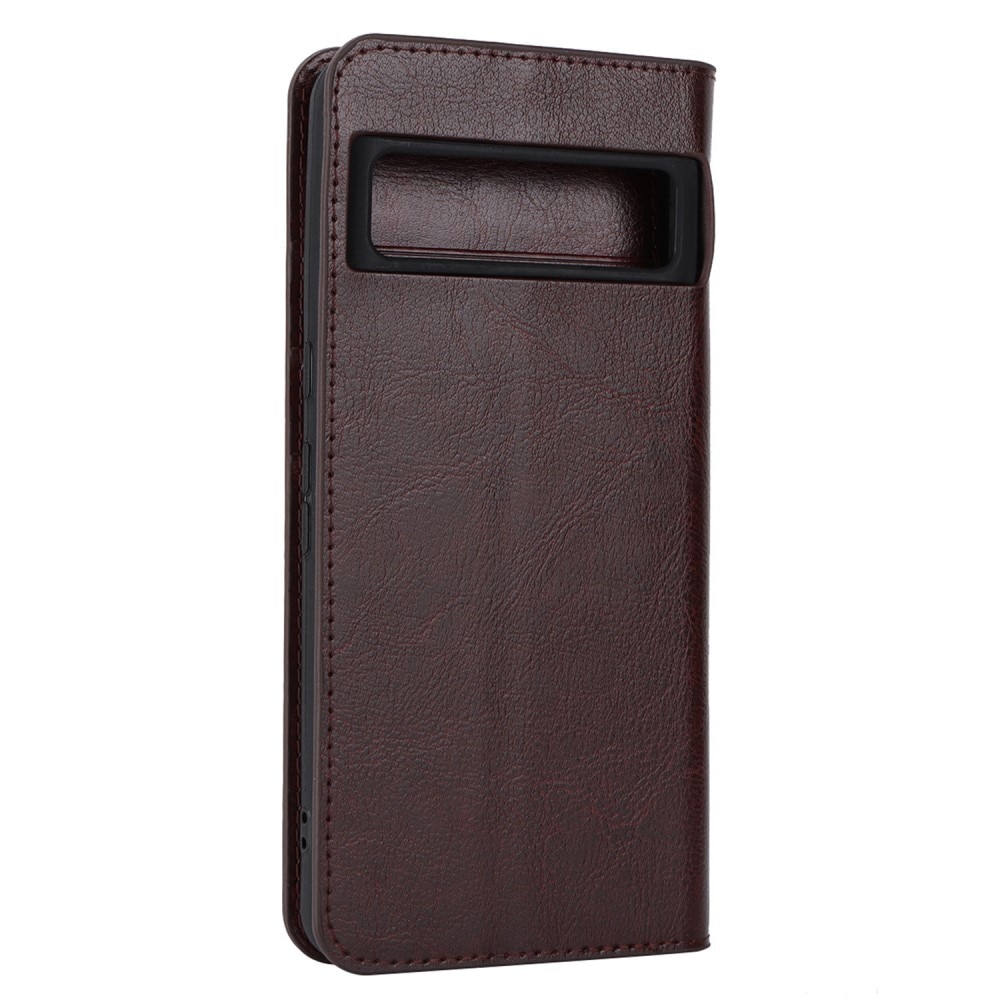 Funda cartera de cuero genuino Google Pixel 8 Pro Marrón oscuro