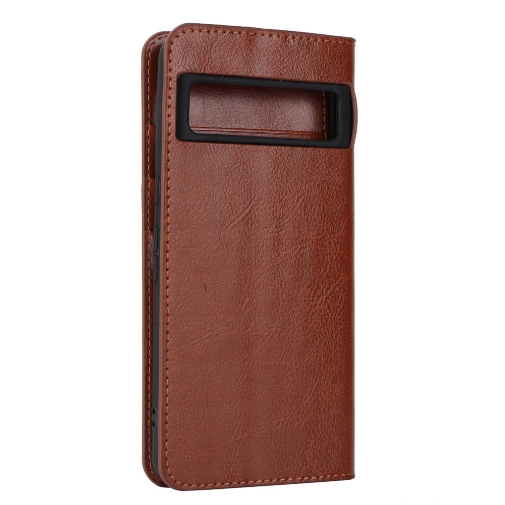 Funda cartera de cuero genuino Google Pixel 8 Pro Marrón