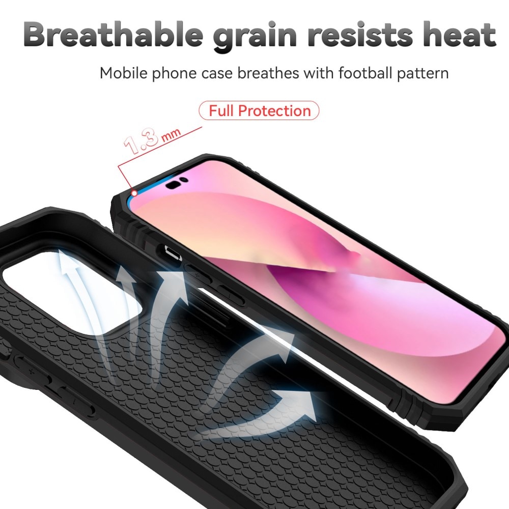 Funda híbrida Ring y Protector Cámara iPhone 15 Pro Negro
