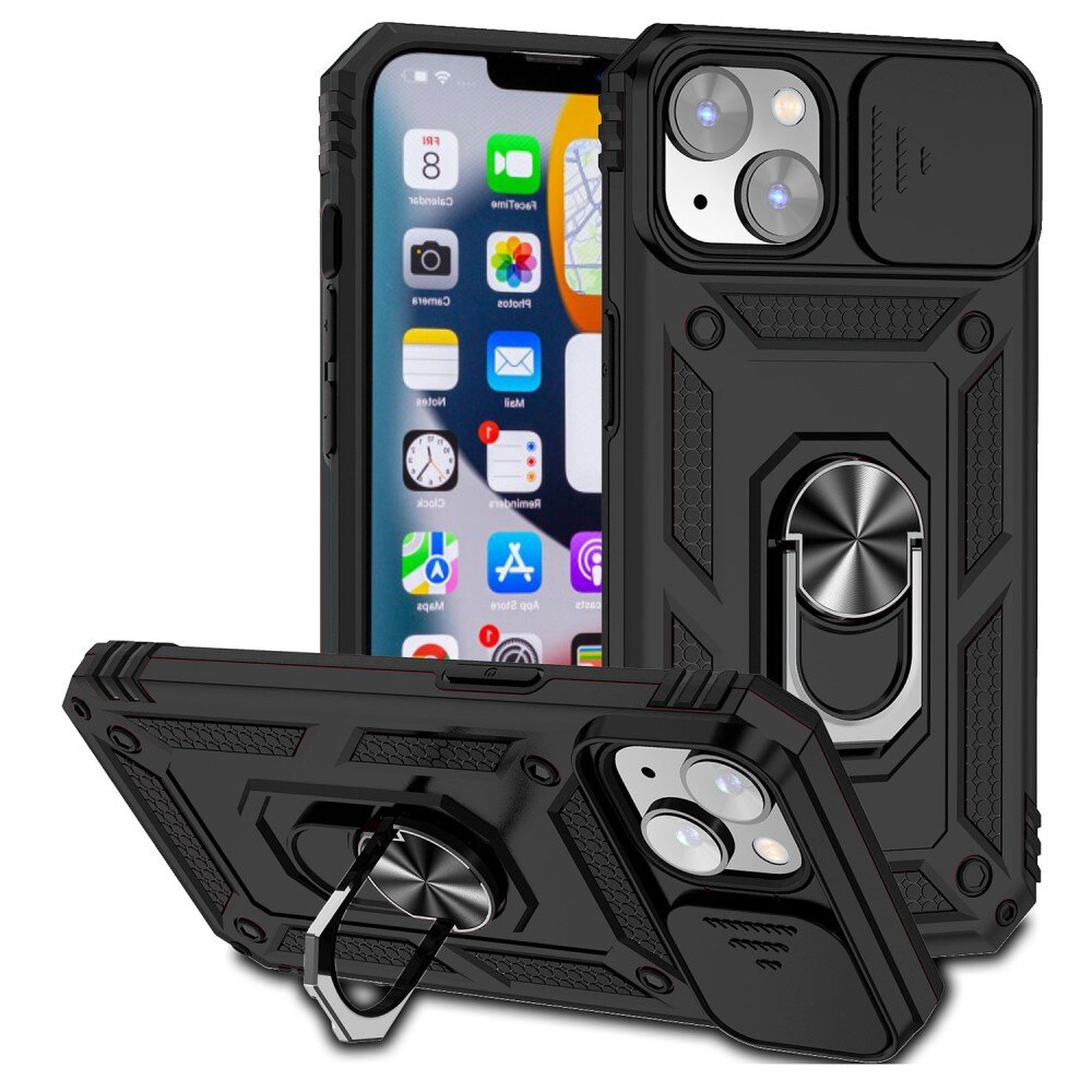 Funda híbrida Tech Ring y Protector Cámara iPhone 15 Plus negro