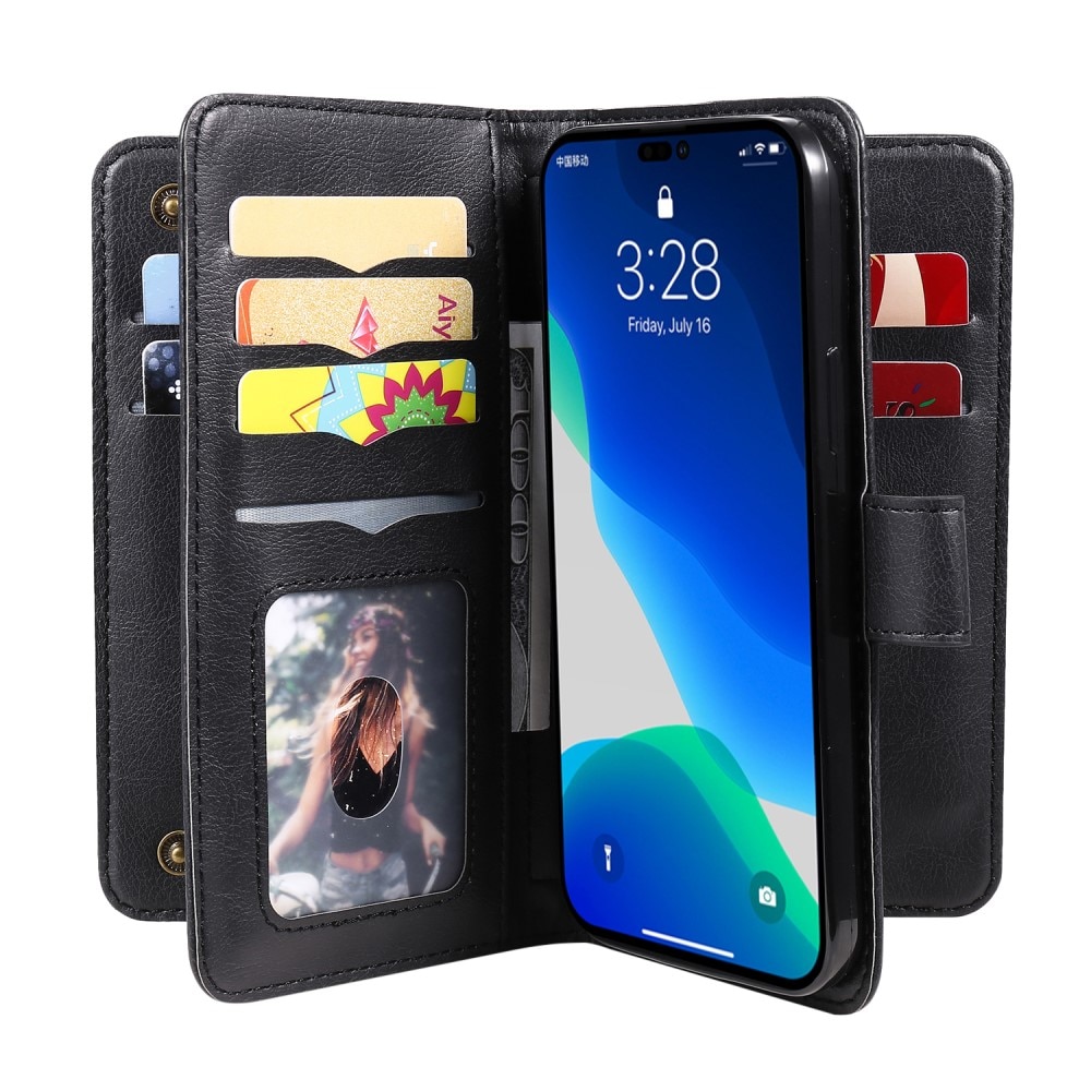 Funda cartera Multi-slot iPhone 15 Pro, negro