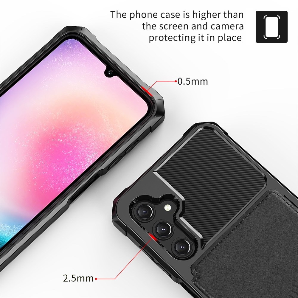 Funda con tarjetero Tough Multi-slot Samsung Galaxy A24 Negro