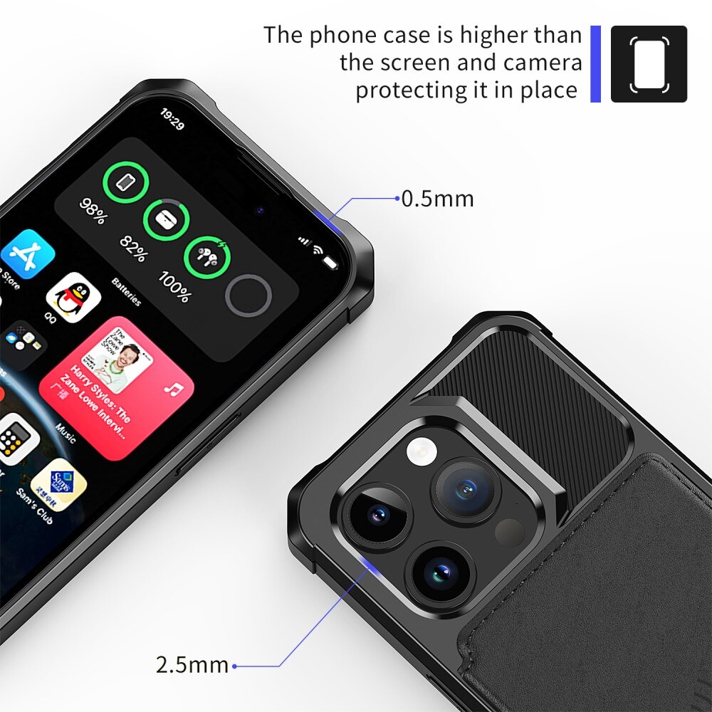 Funda con tarjetero Tough Multi-slot iPhone 15 Pro Max Negro