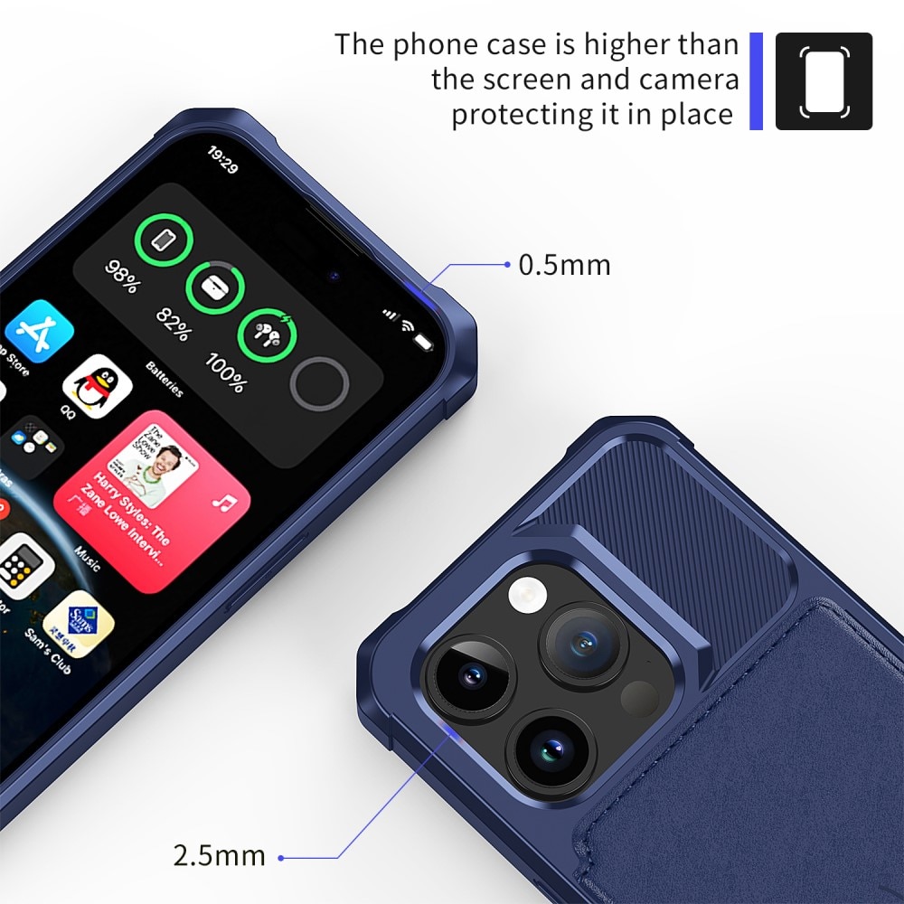 Funda con tarjetero Tough Multi-slot iPhone 15 Pro Max Azul