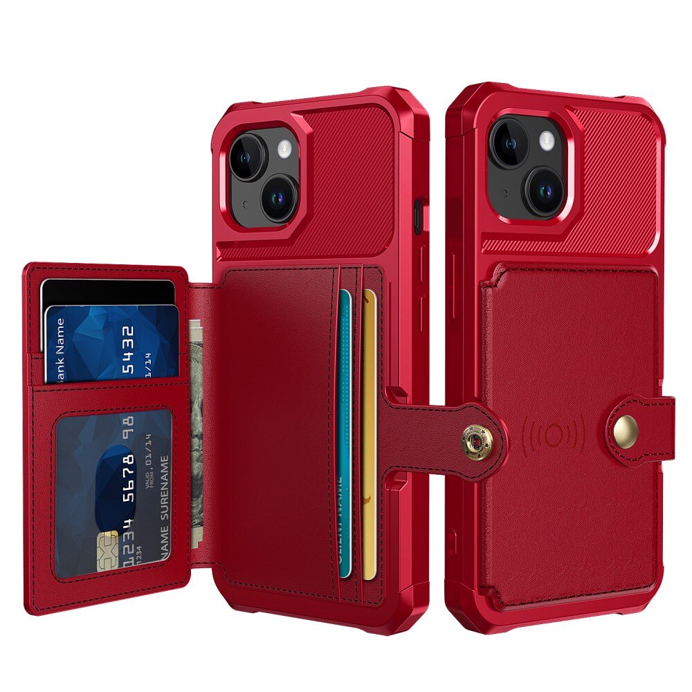 Funda con tarjetero Tough Multi-slot iPhone 15 Rojo