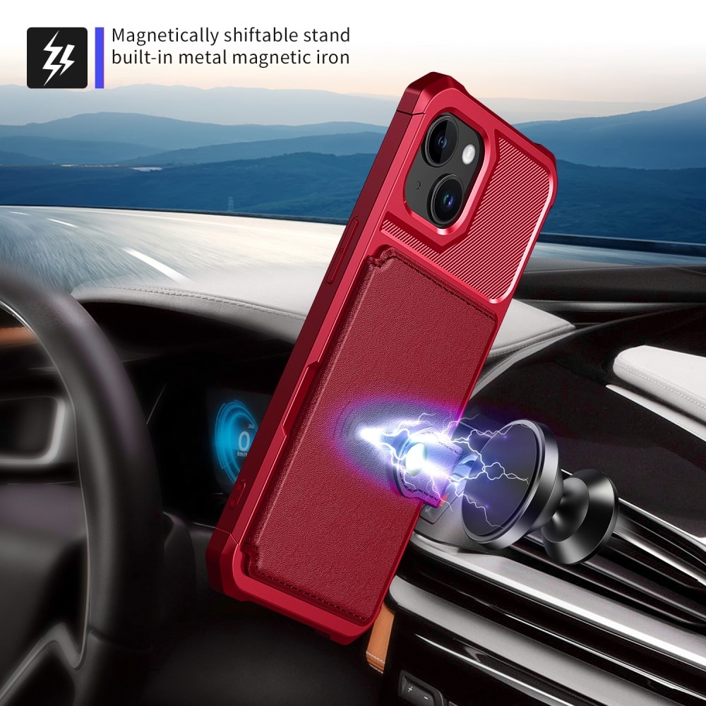 Funda con tarjetero Tough Multi-slot iPhone 15 Rojo