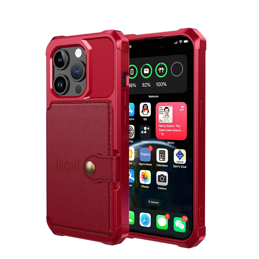 Funda con tarjetero Tough Multi-slot iPhone 15 Pro Rojo