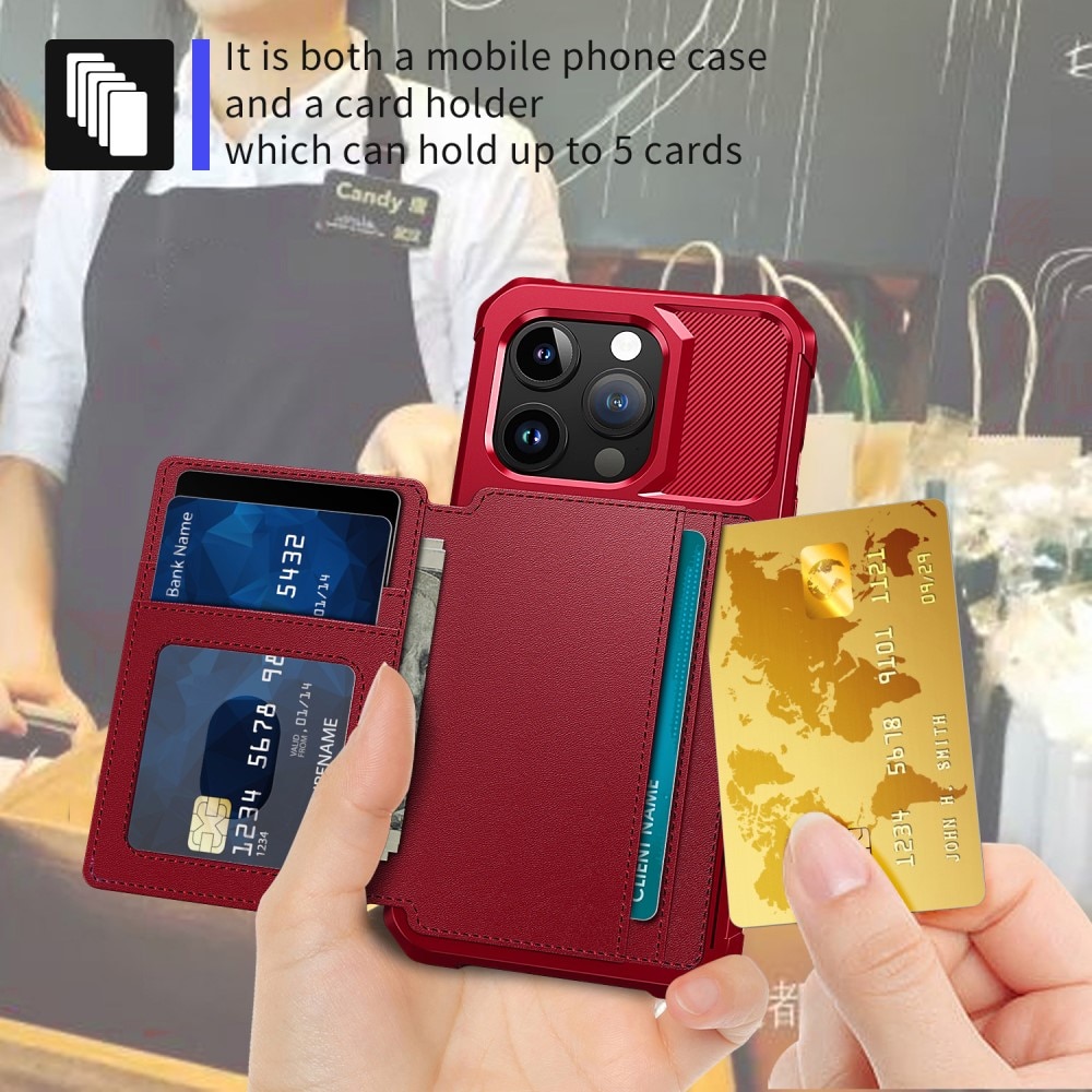 Funda con tarjetero Tough Multi-slot iPhone 15 Pro Rojo