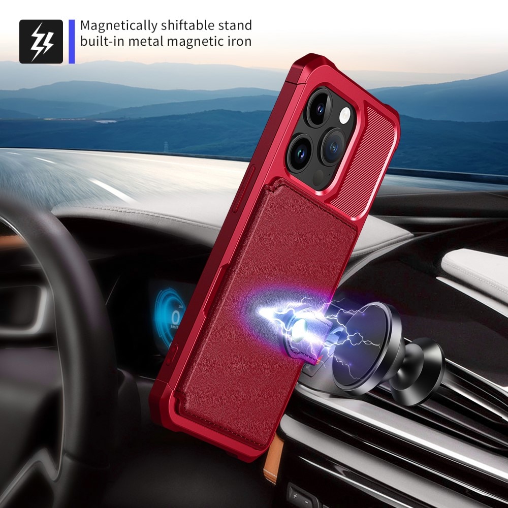 Funda con tarjetero Tough Multi-slot iPhone 15 Pro Rojo