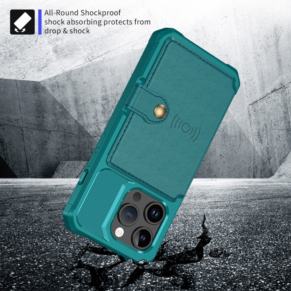 Funda con tarjetero Tough Multi-slot iPhone 15 Pro Verde