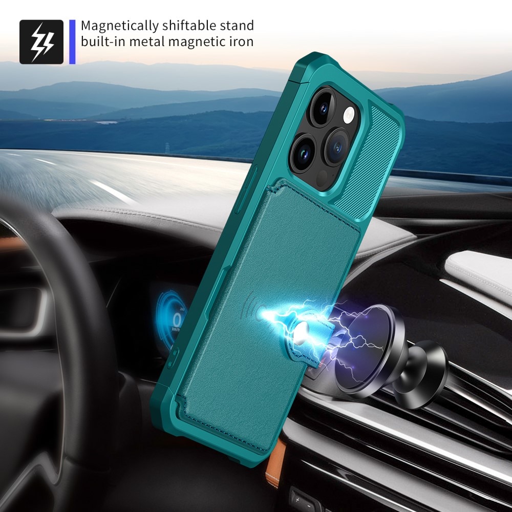 Funda con tarjetero Tough Multi-slot iPhone 15 Pro Verde