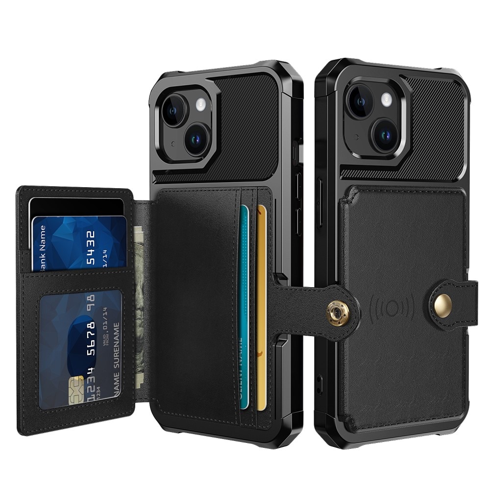 Funda con tarjetero Tough Multi-slot iPhone 15 Plus Negro