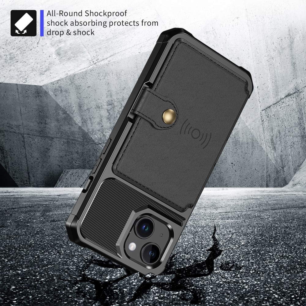 Funda con tarjetero Tough Multi-slot iPhone 15 Plus Negro