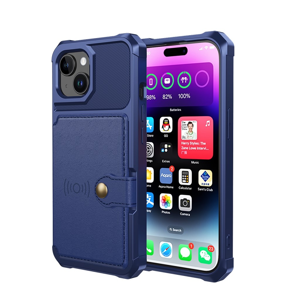 Funda con tarjetero Tough Multi-slot iPhone 15 Plus azul