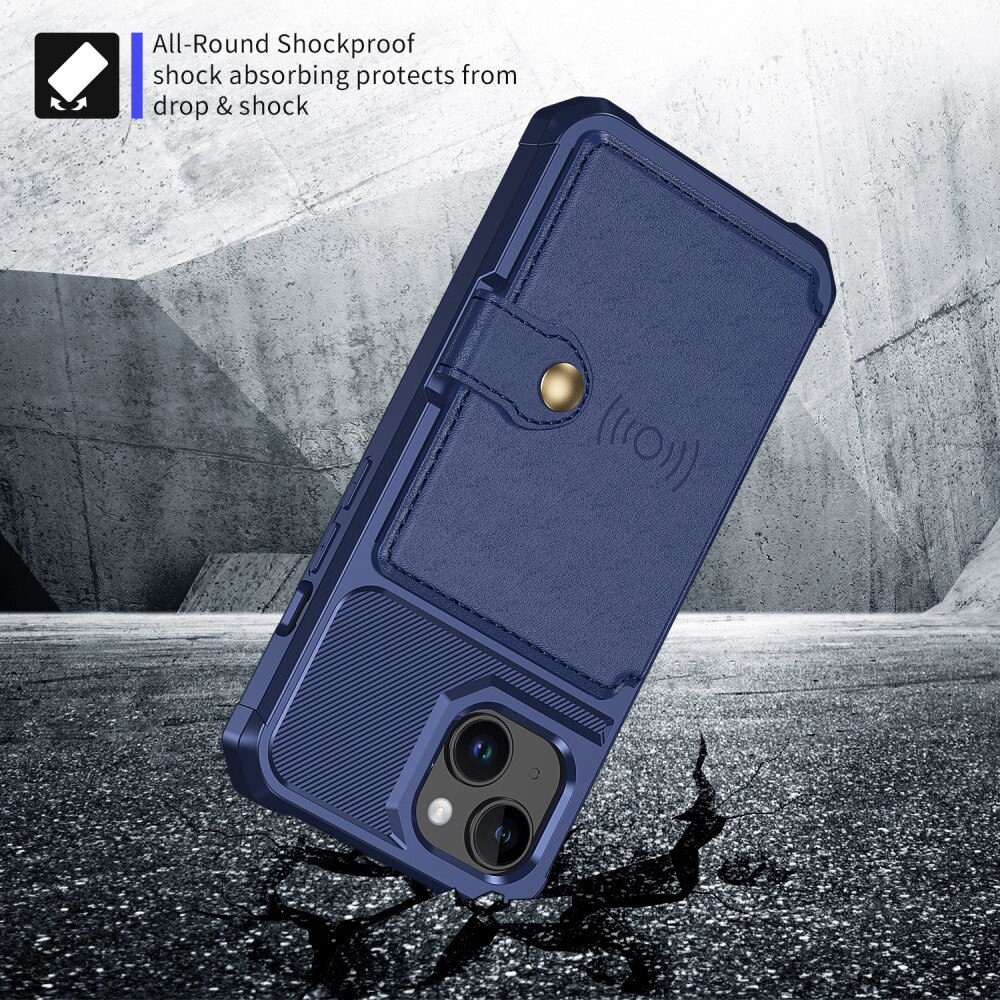 Funda con tarjetero Tough Multi-slot iPhone 15 Plus azul