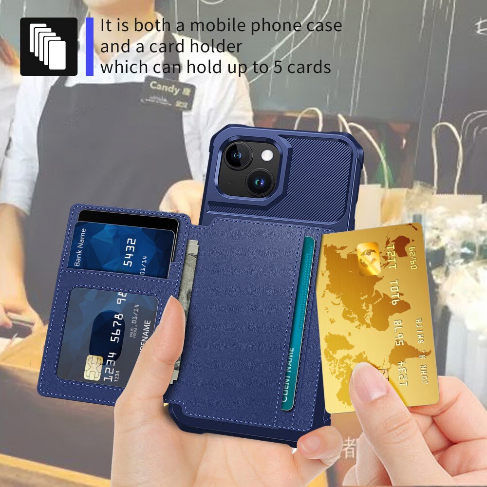 Funda con tarjetero Tough Multi-slot iPhone 15 Plus azul