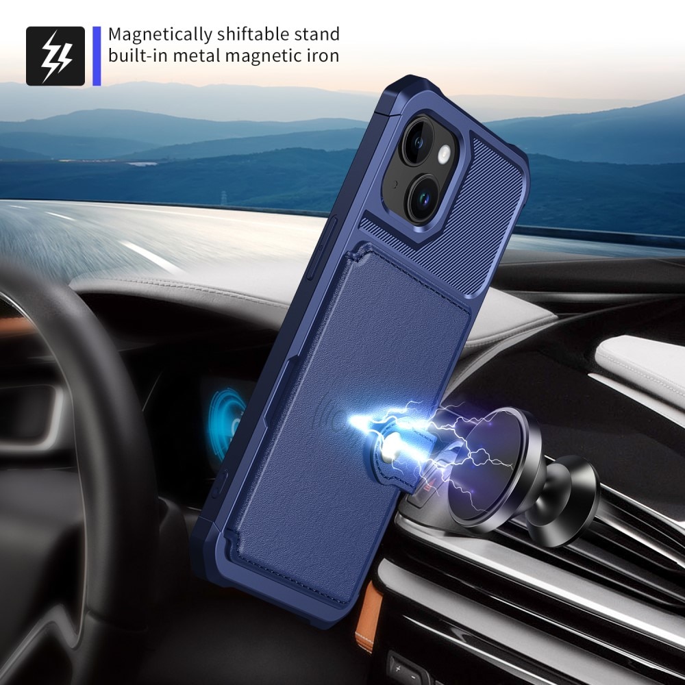 Funda con tarjetero Tough Multi-slot iPhone 15 Plus Azul