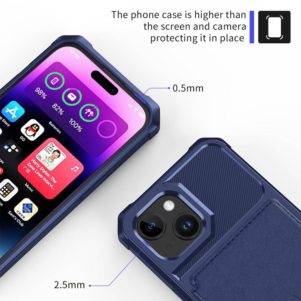 Funda con tarjetero Tough Multi-slot iPhone 15 Plus Azul