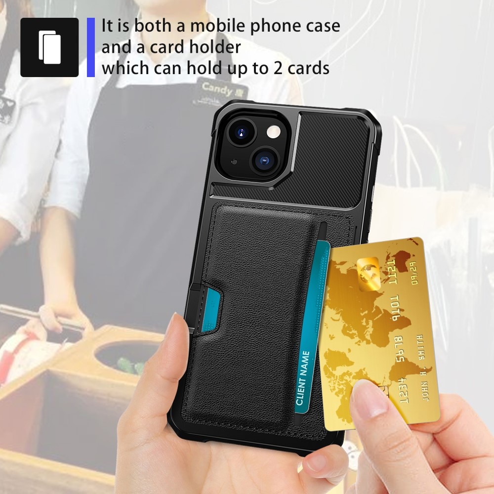 Funda Tough Card Case iPhone 15 negro