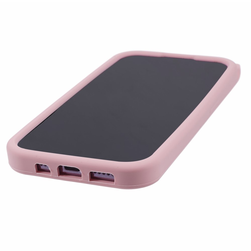 Funda de silicona Gato iPhone 14 Pro rosado