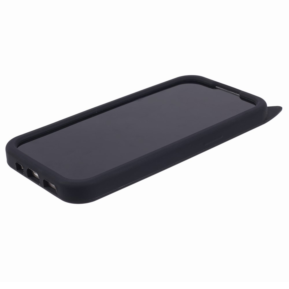 Funda de silicona Gato iPhone 13 negro