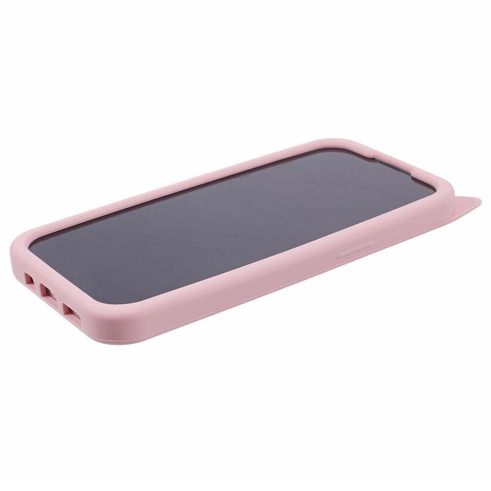 Funda de silicona Gato iPhone 13 rosado