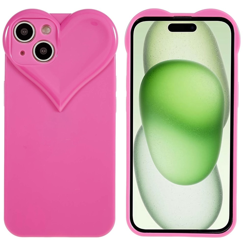 Funda TPU Corazón iPhone 15 rosado
