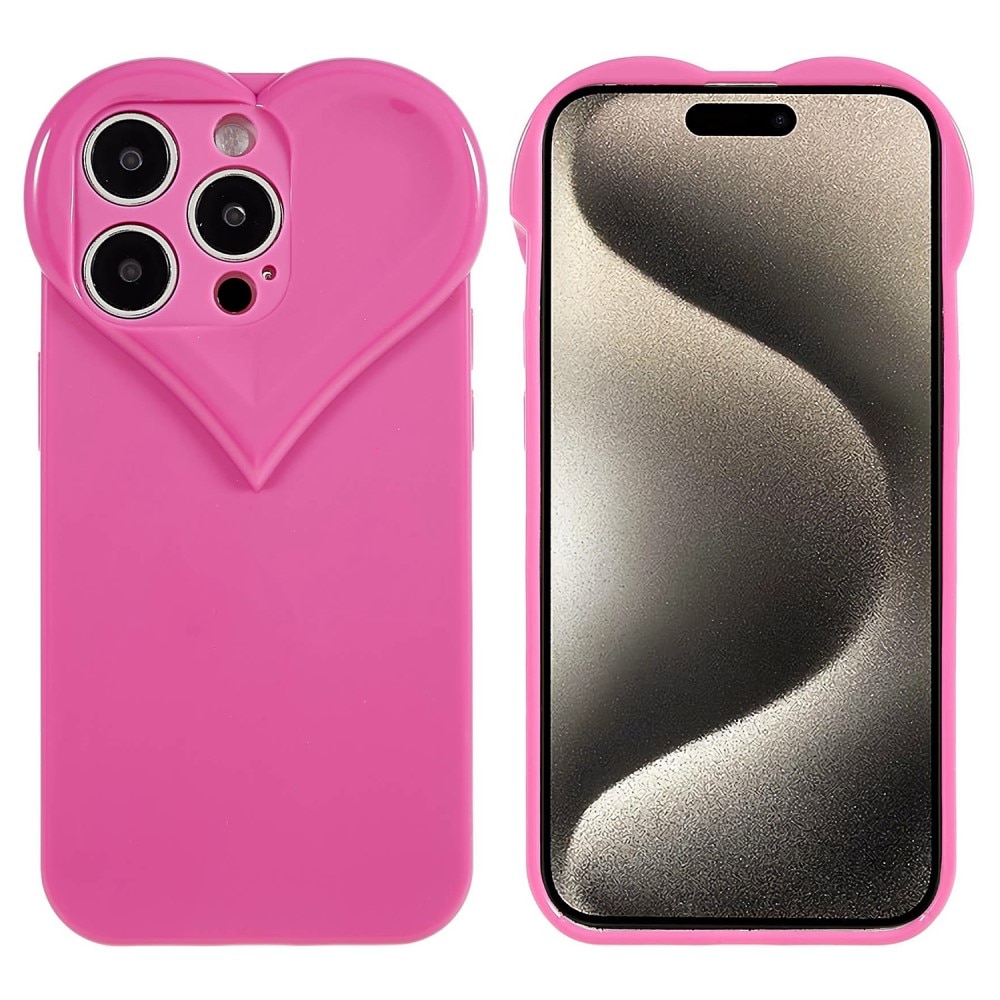 Funda TPU Corazón iPhone 15 Pro Max rosado