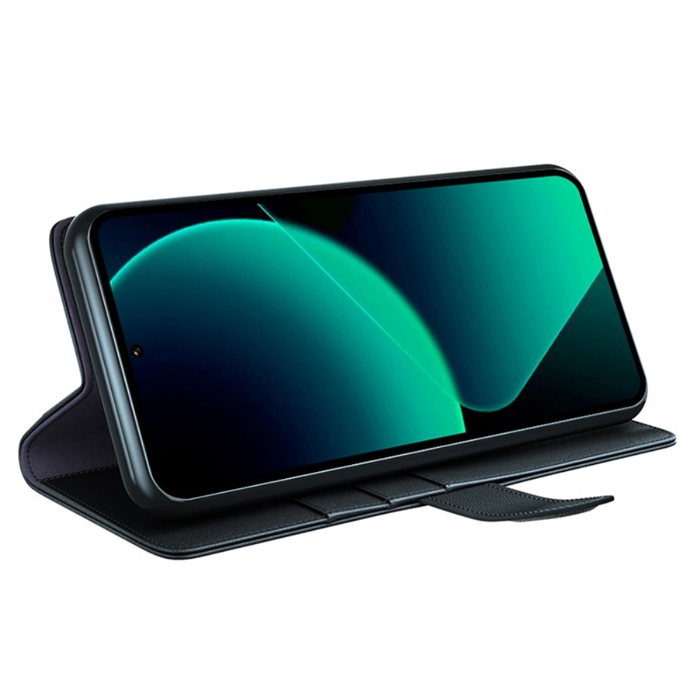 Funda de cuero genuino Xiaomi Redmi 13C, Negro