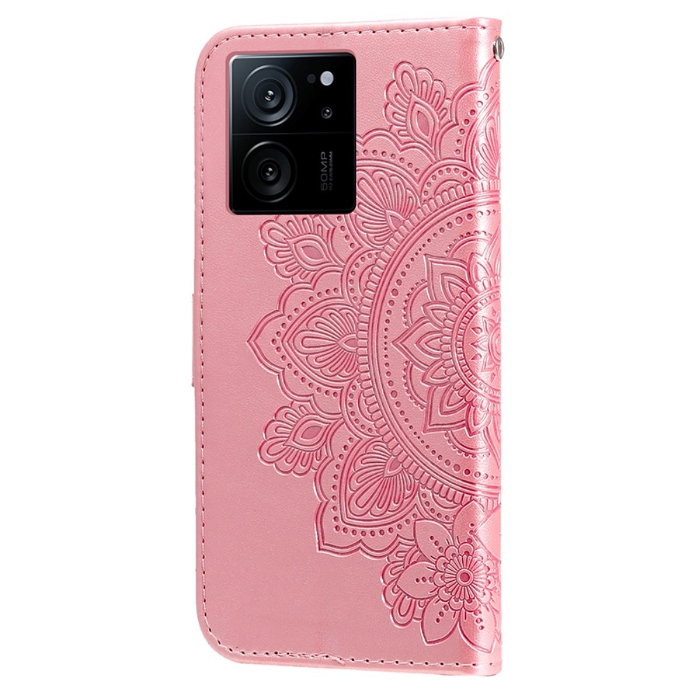 Funda de Cuero Mandala Xiaomi 13T rosado