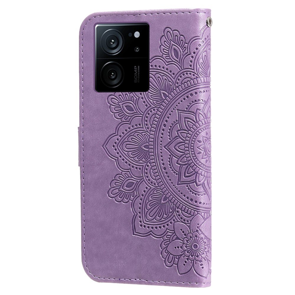 Funda de Cuero Mandala Xiaomi 13T Pro violeta