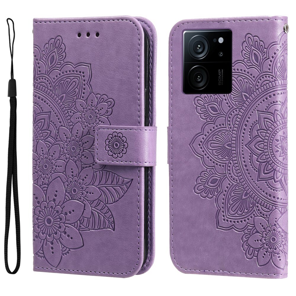 Funda de Cuero Mandala Xiaomi 13T Pro violeta