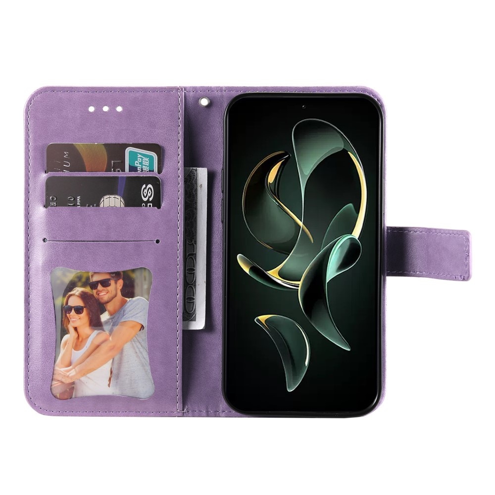 Funda de Cuero Mandala Xiaomi 13T Pro violeta