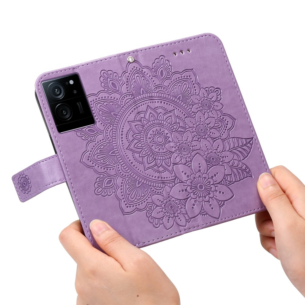 Funda de Cuero Mandala Xiaomi 13T violeta