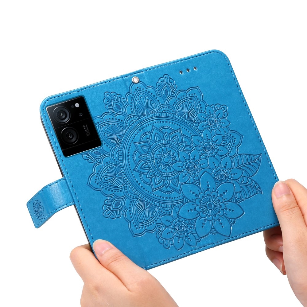 Funda de Cuero Mandala Xiaomi 13T Pro azul