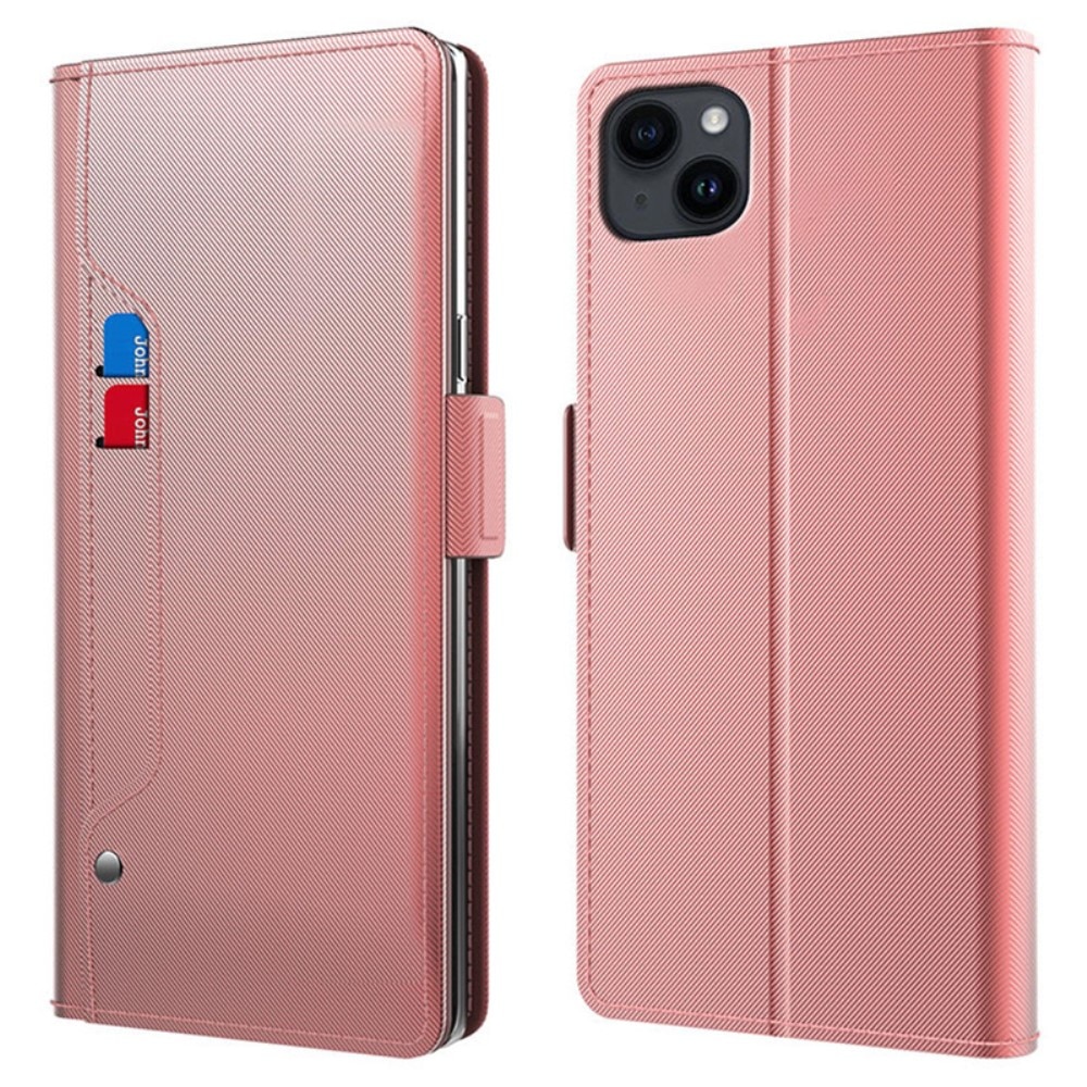 Funda con solapa Espejo iPhone 15 Plus Pink Gold