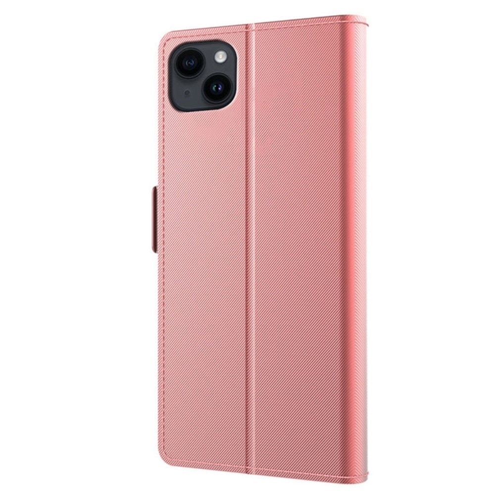 Funda con solapa Espejo iPhone 15 Plus Pink Gold