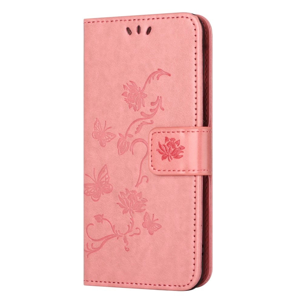 Funda de Cuero con Mariposas Samsung Galaxy A05s, rosado
