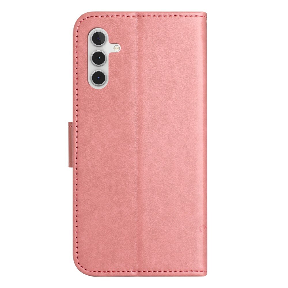 Funda de Cuero con Mariposas Samsung Galaxy A05s, Rosa