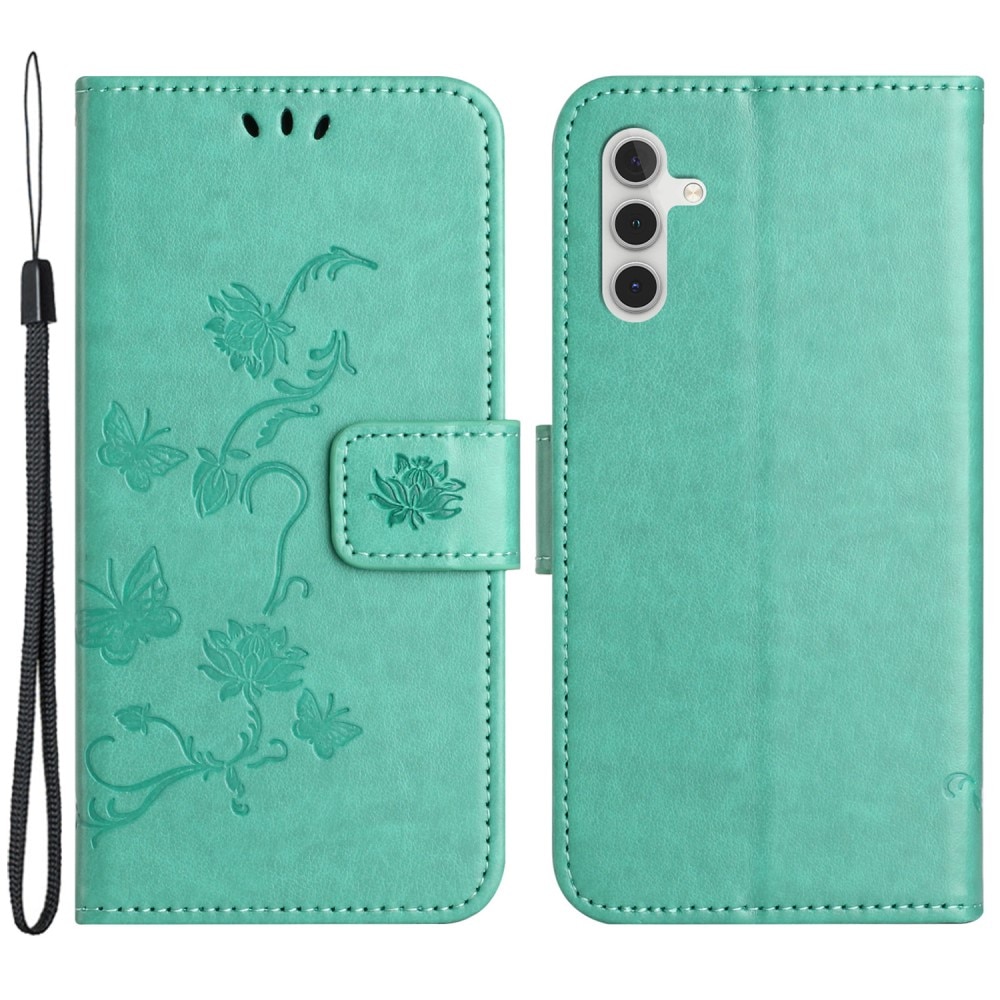 Funda de Cuero con Mariposas Samsung Galaxy A05s, Verde