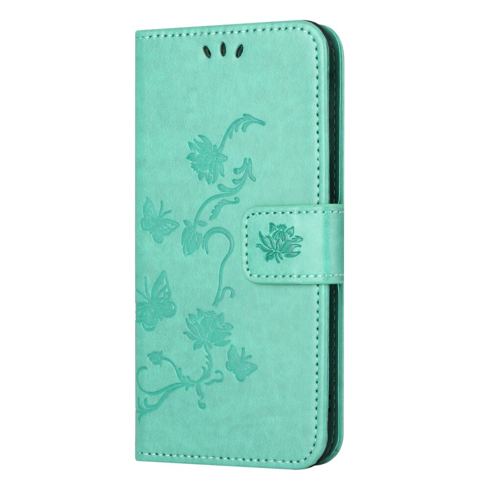 Funda de Cuero con Mariposas Samsung Galaxy A05s, Verde